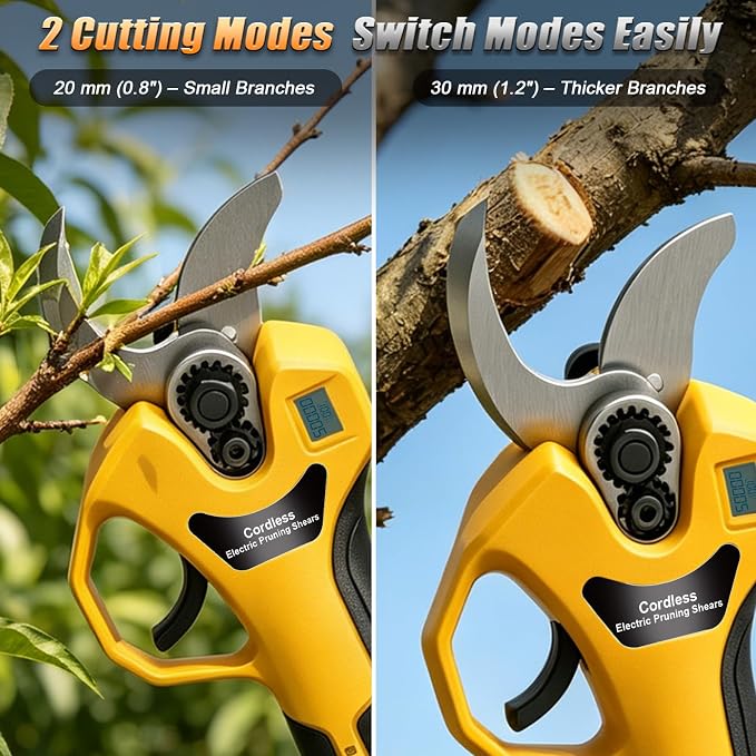 2-in-1 Cordless Pruning Shears with Pole Compatible with DeWalt 20V Battery (Tool Only, No Battery), 8FT Reach Pole Pruner, 1.2" Cut, Brushless Electric Branch Cutter for Tree Trimming & Gardening