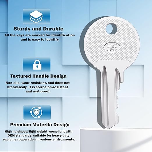 Heavy Equipment Keys, 10 Pack 455 Scissor Lift Keys fit Skyjack Lifts, New Genie Lifts, Boom Lifts Scissor