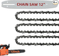 12 Inch Bar and Chain Combo, 12-Inch Replacement Chainsaw Bar and Chains Chains 3/8 LP Pitch .050" Gauge 45 Drive Links Compatible with Craftsman, Greenworks, Poulan, Echo (3Chains+1Bar)