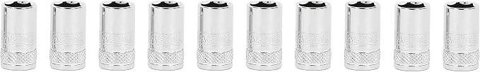 ARES 39018 10-Piece 1/4-Inch Drive 10mm Socket Set | Premium Chrome Vanadium Socket Set Features Knurled Bands for Enhanced Grip