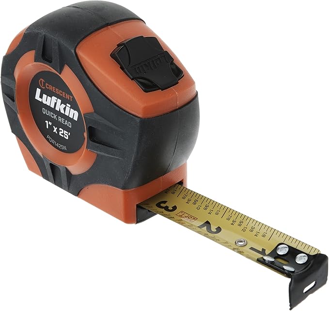 Crescent Lufkin Tape,1"X25', Quickread, Hi-Viz Orange - PQR1425N