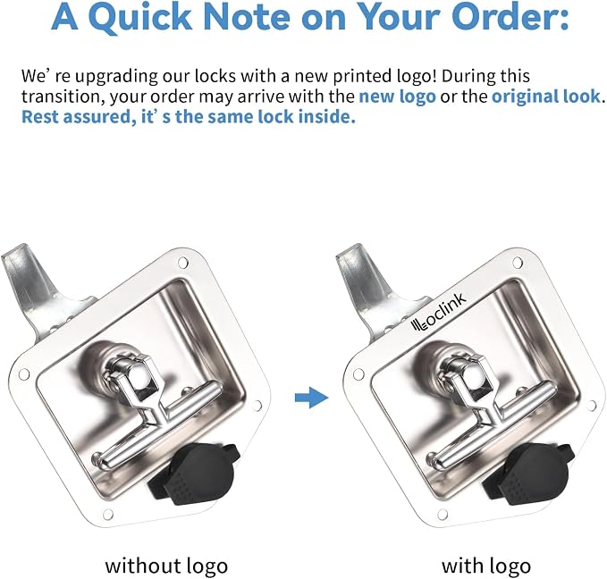 T-Handle Truck Tool Box Latch Replacement kit, 2PCS 304 Stainless Steel Folding Lock with Keys, Truck Box Trailer Door RV Camper Storage Box, 2 Pack