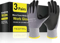 NEOTRIL Safety Work Gloves MicroFoam Nitrile Coated-3/6/12/36 Pairs,Breathable Nylon Working Gloves for Men Women