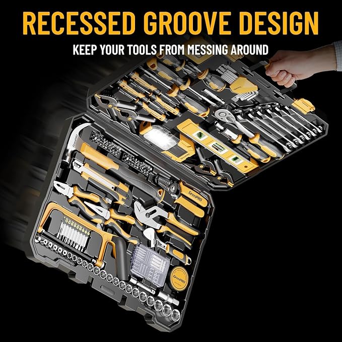 GRENPRO 239PCS Tool Set Tool Box Multi Car Mechanic Tool Kit for Home | Portable Tool Box, CR-V Steel, Complete Kit, Anti-Drop Slots, Household DIY, Auto Motorcycle, Home Garage for Men & Women