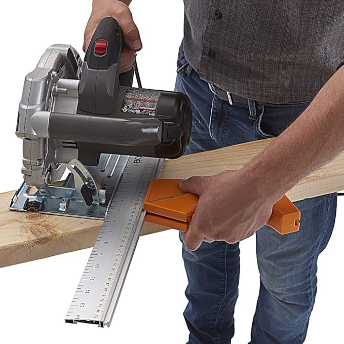 Bora 530416 QuickCut Circular Saw Guide with Rail & Angle Assist – All-in-One Woodworking Tool, 16" Durable Aluminum, (35.5cm) Guide Rail