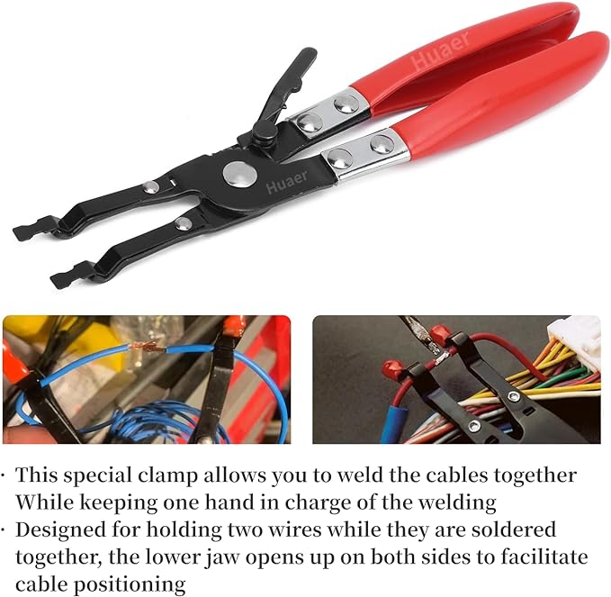Akozon Car Soldering Pliers, Metal Soldering Plier Multi-Function Wire Welding Clamp Pick‑Up Aid Tool Wire Welding Pliers For Automobile Maintenance Repairing Tool