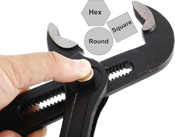 HighFree 3PCS Water Pump Pliers Set 7Inch, 10Inch, 16Inch, Tongue and Groove Pliers Set Quick Adjustment by Pressing and Sliding Grips Any Shaped Object