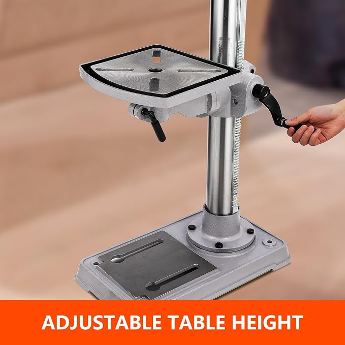 Garvee 15 in Floor Drill Press, 7.5 Amp 120V Pure Copper Motor, 288-3084 RPM Variable Speed Cast Iron Bench Drill Press, 0-45° Tilting Worktable, Tabletop Drilling Machine for Wood Metal