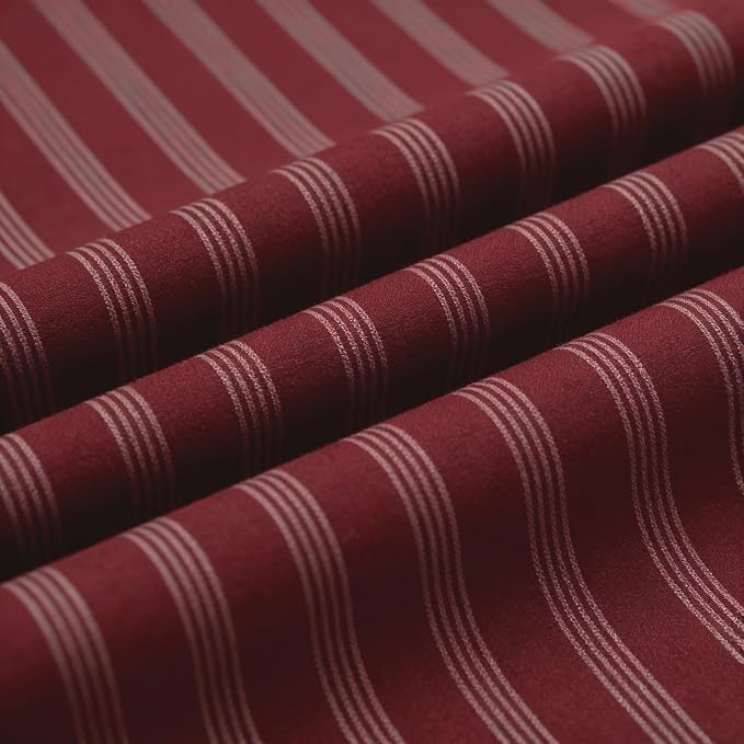 Sedefen Striped Duvet Cover Set Queen Size Red Vintage Striped Patterned Bedding Set Soft Breathable Microfiber Bedding Set with 2 Pillowcases
