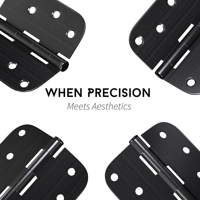 3 Pack goldenwarm 4 inch Oil Rubbed Bronze Door Hinges Exterior Door Hinges - Residential Hinges for Interior and Exterior Doors, 5/8" Radius Corners, Iron