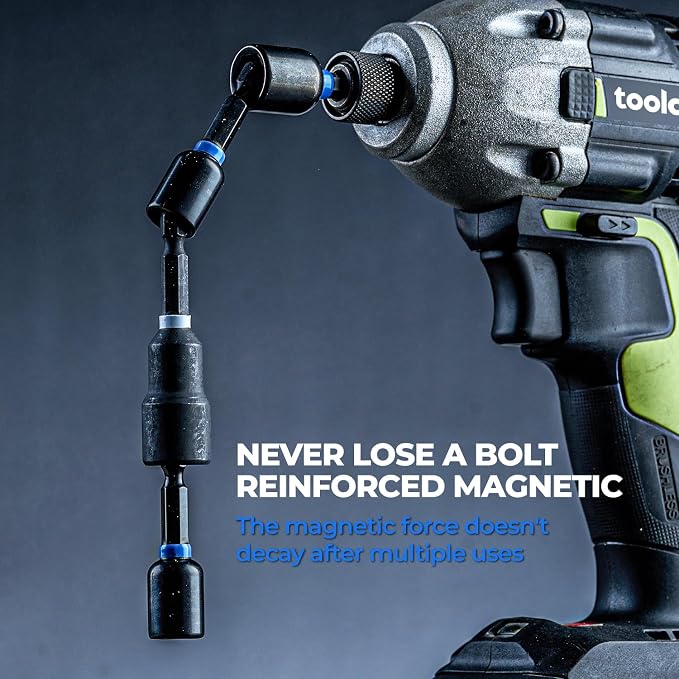 toolant Magnetic Nut Driver Set, 8pcs SAE Impact Driver Bit Set, 1/4''~9/16'' Nut Driver, 1/4'' Quick Change