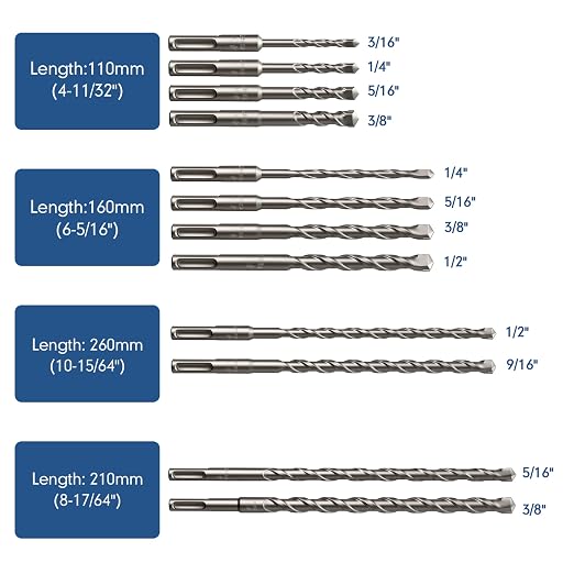 17Pcs Rotary Hammer Drill Bits and Chisel Set - SDS-Plus Carbide-Tipped Drill Bits and Chisels with Storage Case - Tools for Concrete Brick Stone and Other Masonry Construction Materials