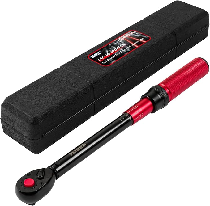 Hairich 1/2 Inch Drive Click Torque Wrench, Dual-direction Torque Wrench 10-170.0ft.lb/13.60-230.5Nm, 72-tooth Torque Wrenches with Dual Range Scales, ±3% High Precision For Bike