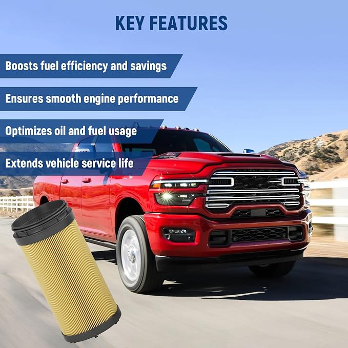 68677810AA Oil Filter, 2025-2026 6.7 Cummins Oil Filter | Fits for 2025-2026 Dodge Ram 2500 3500 4500 5500 6.7L Cummins Turbo Diesel Engines