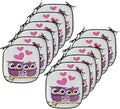 Lunarable Owls Chair Cushion Pads Set 12, Animal Couple Owl Sitting on a Branch Family Portrait Cartoon Art, Anti-Slip Seat Padding for Kitchen & Patio, 16"x16", Purple Yellow Pink