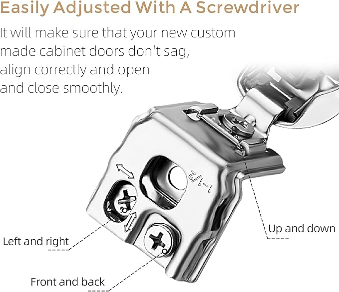 Ravinte 60 Pack 30 Pairs 1-1/2 inch Overlay Soft Close Hinges for Kitchen Cabinet Hinges Satin Nickel Hidden Hinges Stainless Steel Concealed Hinge self Closing