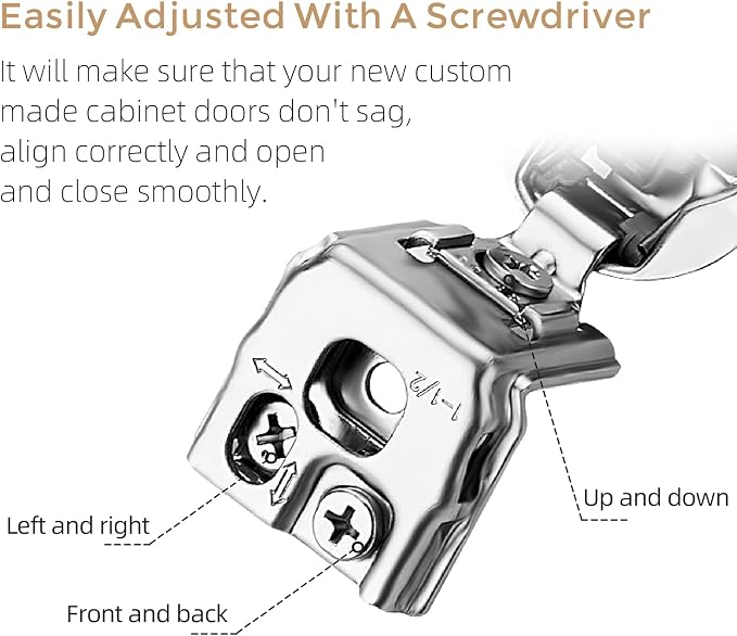 Ravinte 50 Pack 25 Pairs 1-1/2 inch Overlay Soft Close Hinges for Kitchen Cabinet Hinges Satin Nickel Hidden Hinges Stainless Steel Concealed Hinge self Closing