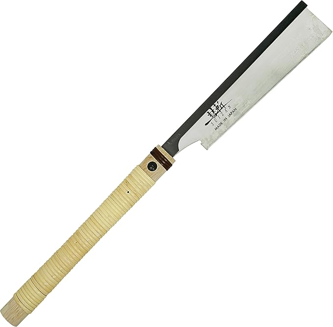 SUIZAN Dozuki Dovetail Saw 8" Crosscut 0.008" Ultra Thin Blade - Professional Japanese Pullsaw Handsaw Woodworking Tools | Professional Pull Saw for Woodworking Joinery Tenon Furniture Making DIY Tools Fine Cut Ultra Thin 0.008" Replaceable Blade