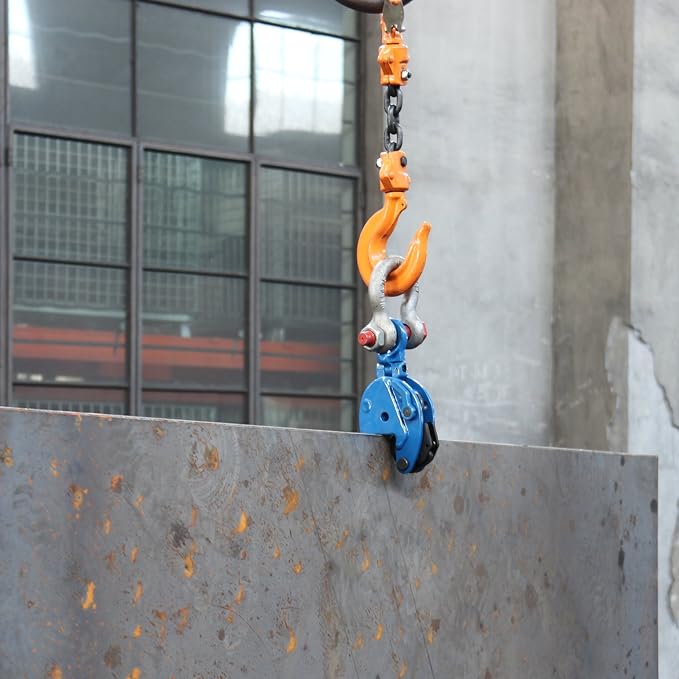 Steel Plate Lifting Clamp 0.8 Ton, 0.6 in Jaw Opening, GS Certified