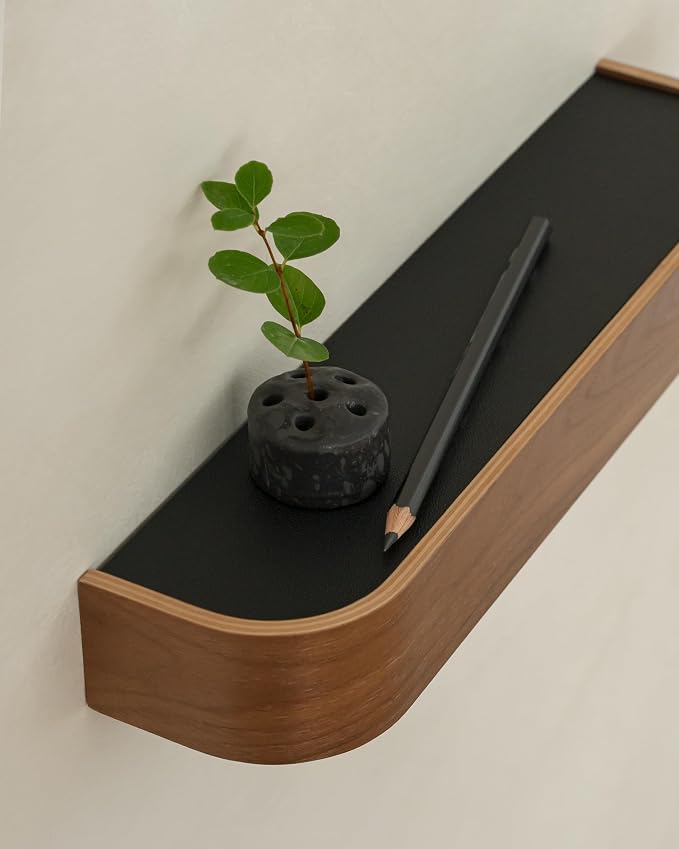 Kazai. Key Holder 'Toke' | Minimalist Key Hook Design from Berlin | Modern Key Holder Wall Mount with Wooden Shelf | Key Rack for Wall as Entryway Organizer | Walnut