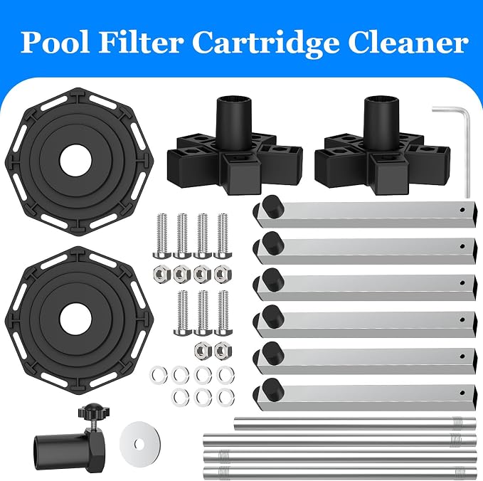 Deerchirp Pool Cartridge Filter Cleaner, Compatible with Filter Cartridges of 3, 4, and 6 inches in Diameter Supports Both Vertical and Horizontal Installation Modes