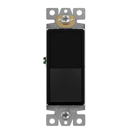 ENERLITES Decorator Paddle Rocker Light Switch, Gloss Finish, Single Pole, 3 Wire, Grounding Screw, Residential Grade, 15A 120V/277V, UL Listed, 91150-BK, Black