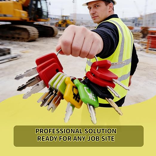 Heavy Equipment Keys Master Set, 12 PCS Construction Machine Ignition Key for CAT Caterpillar 5P8500 Hyster 166 JD Hitachi