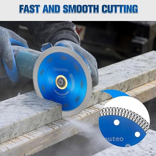 20 Pcs Diamond Saw Blade, 4.5 Inch Super Thin Tile Blade, Diamond Saw Blades for Angle Grinder, 4.5" Tile Blade for Smooth Cutting Marble Ceramics Porcelain Tiles(4.5 inch-20Pcs-Blue)