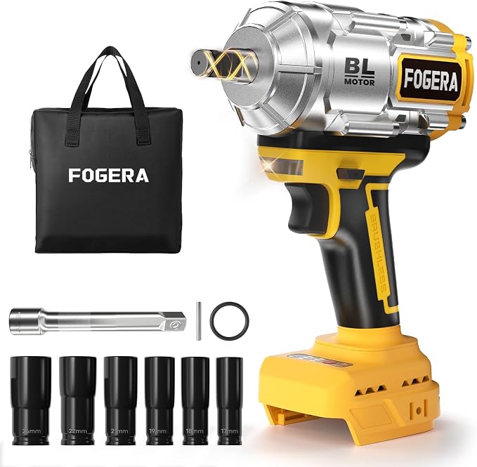 1/2" Cordless Impact Wrench for Dewalt 20V Battery, 1100 Ft-lbs (1500N.m) | (Battery Not Included), High Torque Impact Driver, Brushless Impact Gun, with 3 Speed Modes, LED Light, 6 Impact Sockets