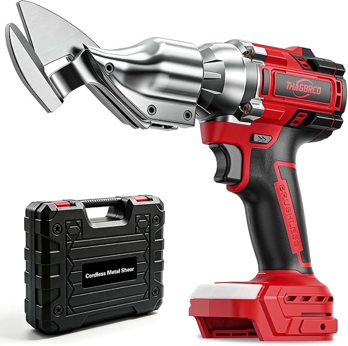 Cordless Metal Shear Compatible for Milwaukee 18V, Brushless Electric Metal Shears 1600RPM for HVAC Ducts, Auto Body Panels &Fencing,Stainless Steel Cutter with LED Light (Tool Only