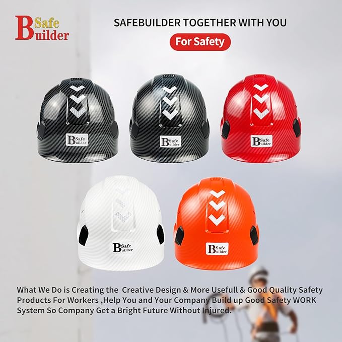 Construction Safety Helmet ABS Hard Hat Adjustable Ventilation System Hardhats Industrial Work Head Protection for Men Certified ANSI/ISEA Z89.1