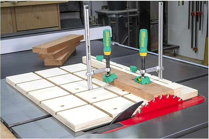 MICROJIG Matchfit DVC-850AP 2-In1, Track And In-Line Dovetail Clamp, 2-Pack, Green
