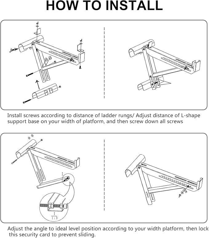 Ladder Jacks Bracket Extension - Adjustable Extension Scaffold Ladder Jack 2 Pack for Working 20 inch Stage