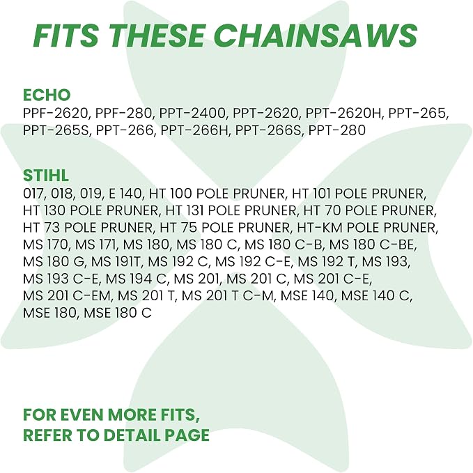 BYANE 12-Inch Carbide Chainsaw Chain 3/8"LP Pitch .043" Gauge 44 DL | Fits Stihl HT101, HT131 Pole Saws, MS170 and Echo PPT-2620