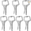 KEILEOHO 7 PCS 11 Inch Locking C Clamp, Metal C Clamps, Heavy-Duty Vise Grip Clamps, Locking Pliers Adjustable Welding Clamp for Cabinetry, Welding, Carpentry, Woodworking