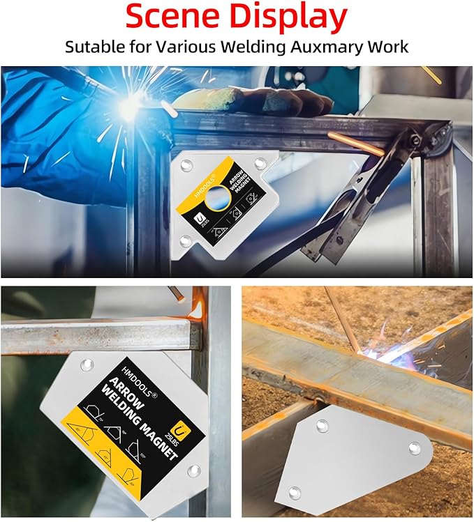 Welding Magnets Small Set,6 Pieces Welding Magnetic and Clamps Holder 25LB & 10LB,2Pcs Arrow,2Pcs Hexagon,2Pcs Mini,Power Welding Accessories and Tools,Welding for Car,Angle Magnets for Welding