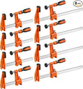 VEVOR Bar Clamps for Woodworking, 8-Pack, 6" and 12" F Clamps, 600 lbs Load Limit, with Plastic Pad and Self-Locking Design, Malleable Iron and Carbon Steel, for Wood Working and Metal Working