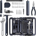 HOTO 40-Piece Tool Kit, Household Essentials Tool Set w/Smart Electric Screwdriver (LED, 3 Torque) + 14 Tools & 26 Accessories Including Allen Wrenches Sets | Pro-Grade Compact Organizer
