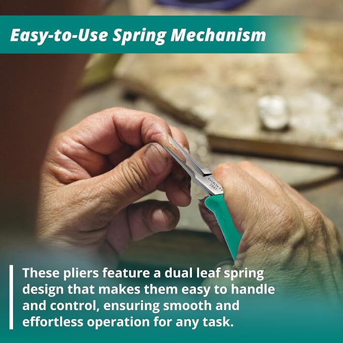 Excelta Stainless Steel Pliers, Gentle Spring Mechanism, 5.5" Length