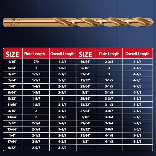 Cobalt Drill Bit Set - 29Pcs M35 High Speed Steel Twist Drill Bits for Hardened Metals, Stainless Steel, Cast Iron and Wooden Plastics with Metal Index Storage Box, 1/16"-1/2"