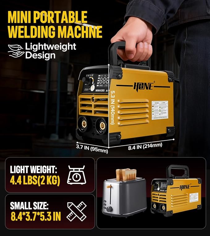 HONE Stick Welder, Upgraded 205Amp Mini Welder Machine 110V with Lift Tig Welding, IGBT Inverter Small Welding Machine with Hot Start Arc Force Anti-Stick VRD for 1/16"-1/8" Rod, Include 25 Rods.