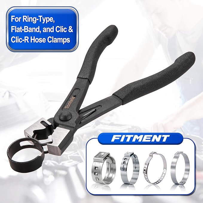 Toolwiz Clic & Clic-R Type Hose Clamp Pliers, CV Boot Clamp Tool Radiator Spring Collar Automotive Maintenance Tools