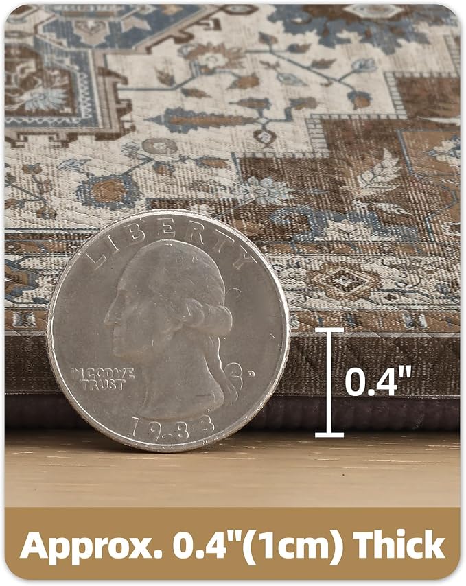Color&Geometry Anti Fatigue Kitchen Mats for Floor 24x59, Vintage Decor, Easy Clean, Waterproof & Oil Proof, 0.4" Thick Cushioned, Non-Slip Kitchen Runner Rug for Sink, Laundry, Office, Brown
