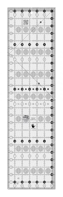 Creative Grids Quilt Ruler 6-1/2in x 24-1/2in Rectangle - CGR24LEFT – Made in USA, Non-Slip Grip Acrylic Quilting, Sewing, Crafting, Patchwork Ruler for Measuring & Cutting Fabric