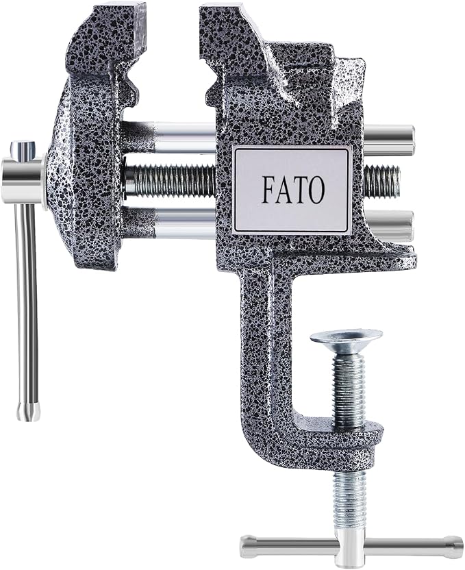 FATO 3” 360° Clamp-On Table Vise, 800LB Clamping Force