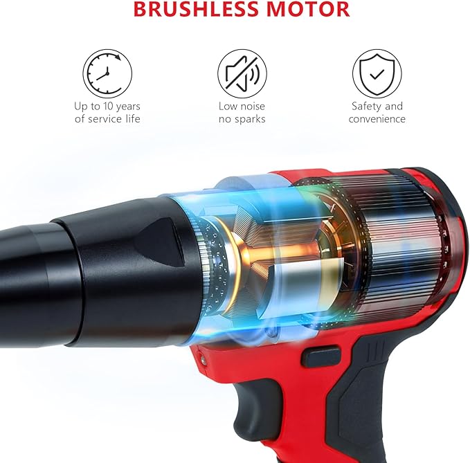 Cordless Rivet Gun Tool for Milwaukee M18 18V Battery(Only Tool), Brushless Electric Automatic Rivet Gun, for Rivets 1/8'', 5/32'', 3/16", for Metal, Plastic and Leather