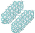 Lunarable Geometric Chair Seating Cushion Set of 12, Nested Diagonal Squares with Tiny Polka Dots Symmetric Repetition, Anti-Slip Seat Padding for Kitchen & Patio, 16"x16", White and Pale Teal
