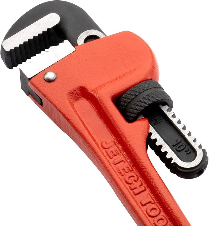 Jetech Heavy Duty Aluminum Straight Pipe Wrench,Adjustable Plumbing Wrench Straight Pipe Wrench with Floating Hook Jaw and I-Beam Handle (8"+10"+14"+18")