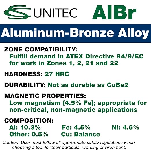 CS Unitec | Non-Sparking Pipe Wrench | American Type | 10 in. | Max Dia. 1-3/16 in. | TUV Certified | Aluminum Bronze | Non-Magnetic | Corrosion Resistant | EX502-10A