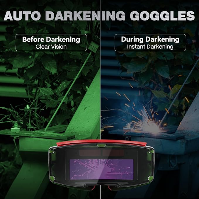 ARCCAPTAIN 140A Handheld Welder, [LED Display] Portable Welding Machine 110V with Hot Start, Arc force and Anti-Stick, IGBT Portable ARC Welder with Auto Darkening Goggles for 1/16"-1/8" Welding Rods